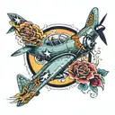 fighter plane tattoo design idea
