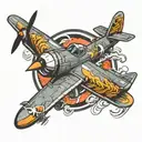 fighter plane tattoo design idea