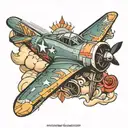 fighter plane tattoo design idea