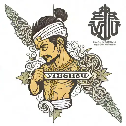 my name ...VISHU BHAI WITH CROSS tattoo design idea