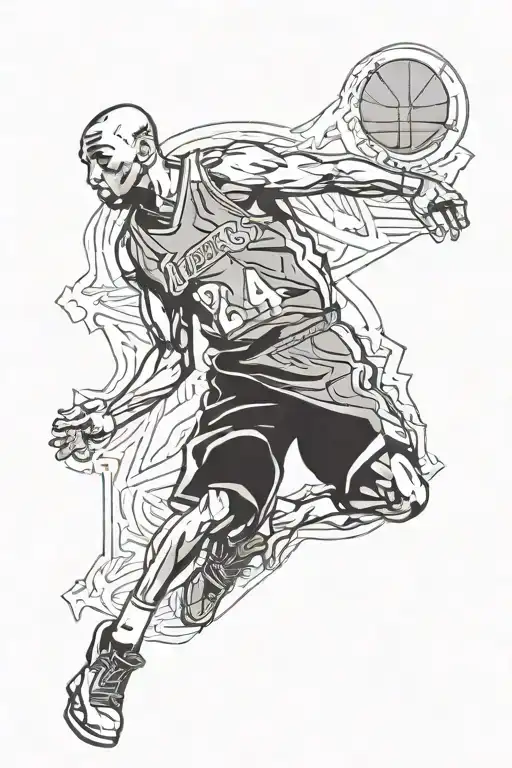 Kobe Bryant looks like a god symbol tattoo design idea