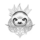 tropical vegetation with sloth tattoo design idea