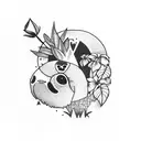 tropical vegetation with sloth tattoo design idea