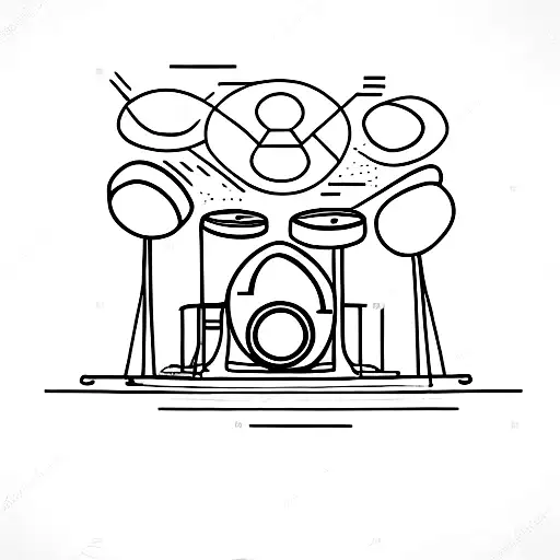 drum set using golden ratio tattoo design idea