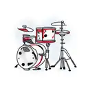 drum set  tattoo design idea