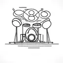 drum set using golden ratio tattoo design idea