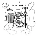 drum set using golden ratio tattoo design idea