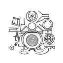 drum set using golden ratio tattoo design idea