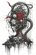 H.R. Giger style labyrinth of milestone dates in my life tattoo design idea