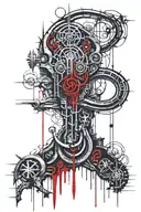 H.R. Giger style labyrinth of milestone dates in my life tattoo design idea