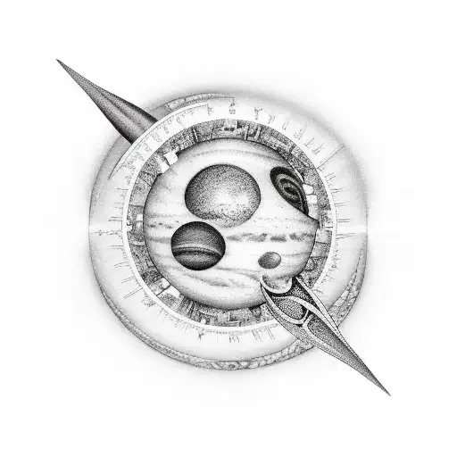 the parade of planets tattoo design idea