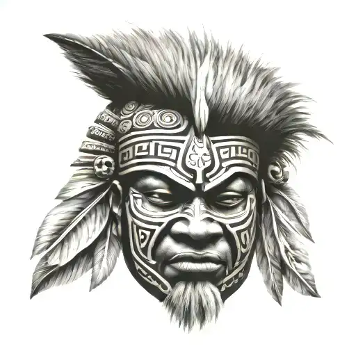 Igbo warrior mask tattoo design idea