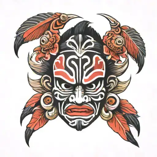 Igbo warrior mask tattoo design idea