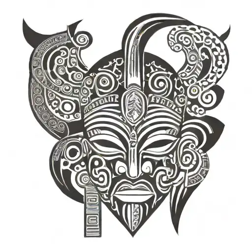 Igbo warrior mask tattoo design idea