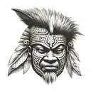 Igbo warrior mask tattoo design idea