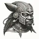 Igbo warrior mask tattoo design idea