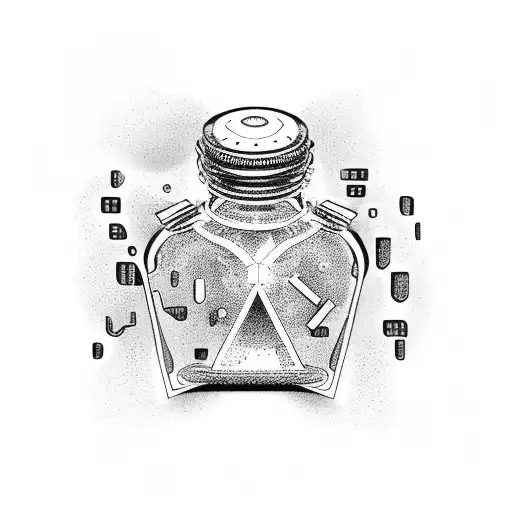 time in a bottle tattoo design idea