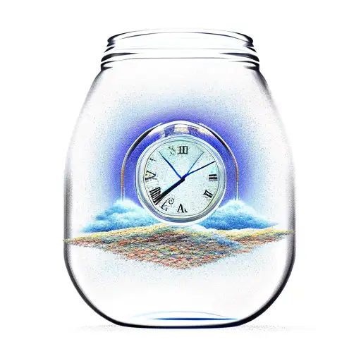 time in a bottle tattoo design idea