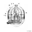 time in a bottle tattoo design idea