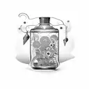 time in a bottle tattoo design idea