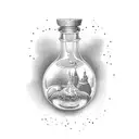 time in a bottle tattoo design idea