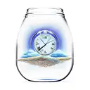 time in a bottle tattoo design idea
