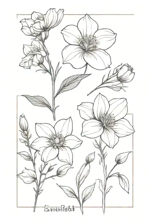 August September October birth flower tattoo design idea