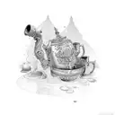 Lean Cup flowing into 999 tattoo design idea