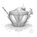 Lean Cup flowing into 999 tattoo design idea