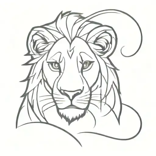 simba lion king tattoo design idea