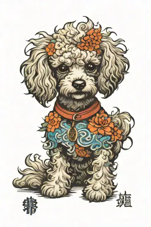 Poodle dogs tattoo design idea