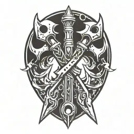 wrench crossed tattoo design idea