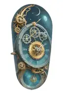 A mechanical clock with intricate astronomy tattoo design idea
