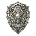 mechanics shield adorned with wrenches incorporated tattoo design idea