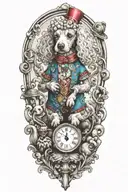 alice in wonderland poodle looking tattoo design idea