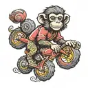 monkey riding a poodle tattoo design idea