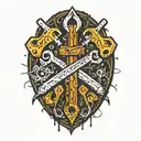 wrench crossed tattoo design idea