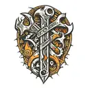 wrench crossed tattoo design idea