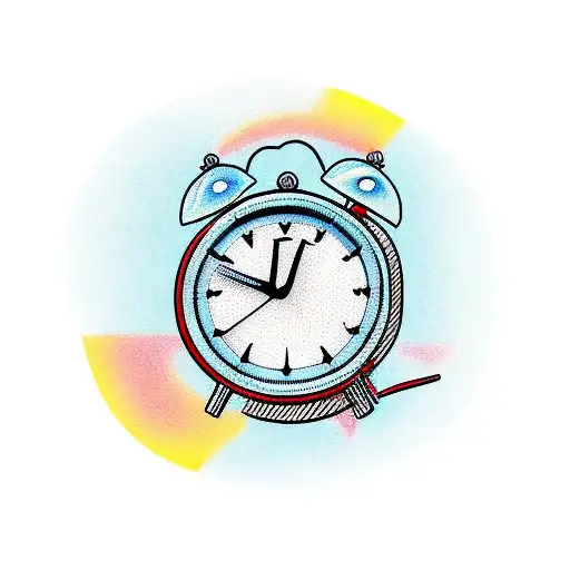 alarm clock with 2am and a banner that says who do you love tattoo design idea