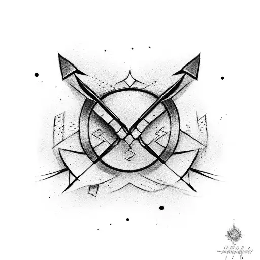 arrow bow tattoo design idea