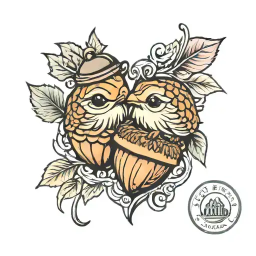acorn best friends tattoo design idea