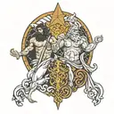 zeus y poseidon tattoo design idea