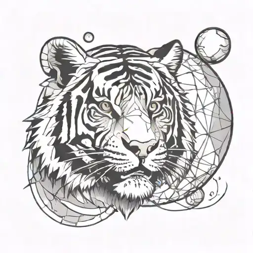 tiger basketball basketball moon tattoo design idea