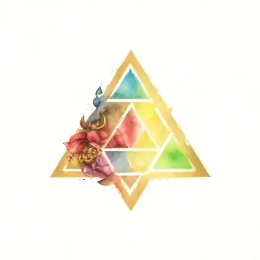 zelda triforce with pirate symbols tattoo design idea