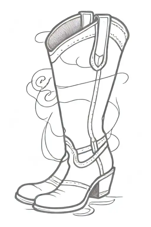 cowboy boot with the name cargo bike loaded tattoo design idea