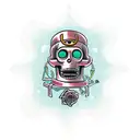 bender futurama roses skull tattoo design idea