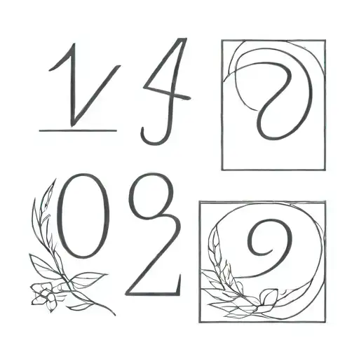 numbers 4,6,8 tattoo design idea
