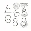 numbers 4,6,8 tattoo design idea