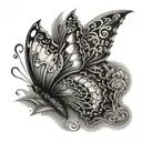 gothic butterfly  tattoo design idea