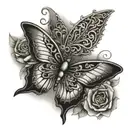 gothic butterfly  tattoo design idea